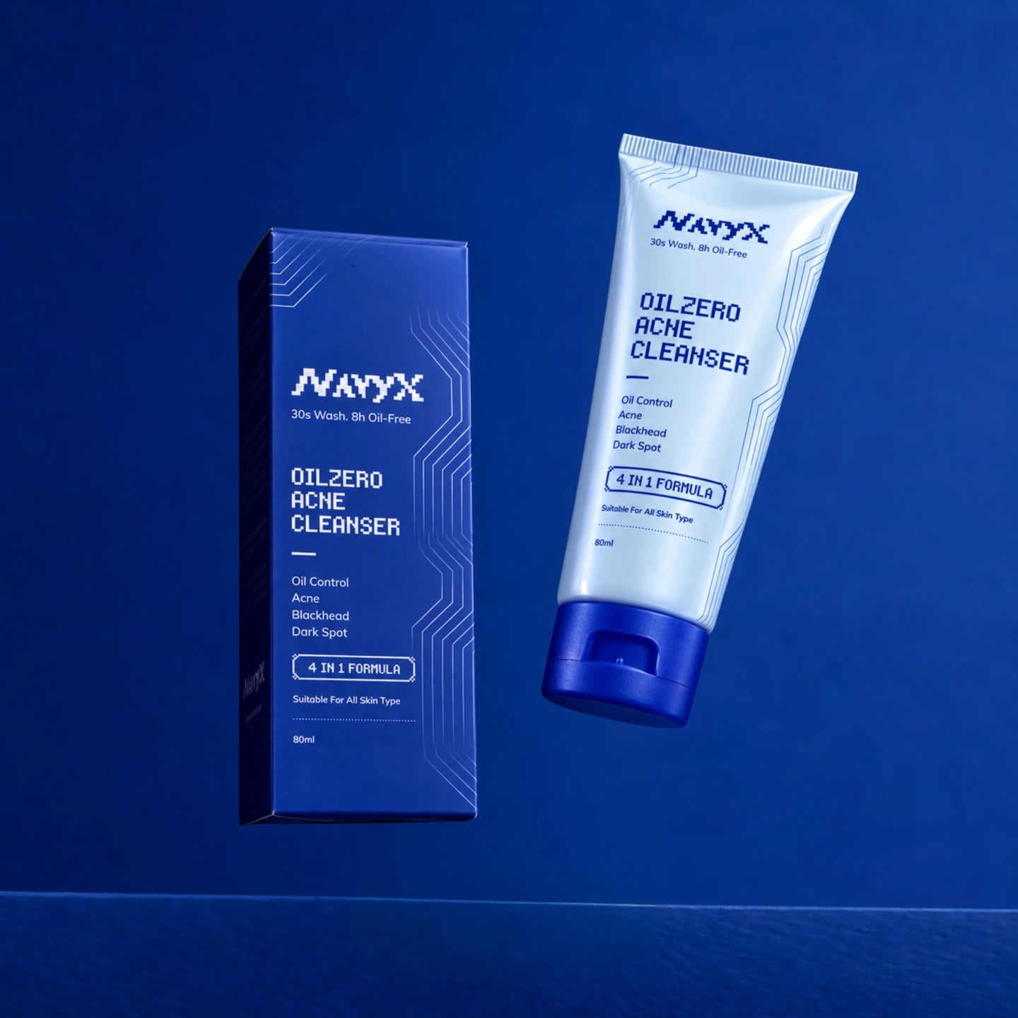 NavyX Oilzero Acne Cleanser, second-generation tube and carton